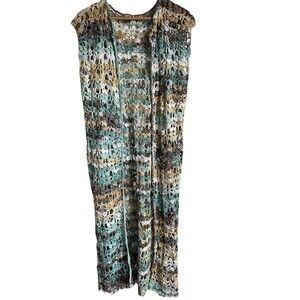 Handmade Crochet Sleeveless Long Vest Forestfairy Whimsical  Whimsygoth